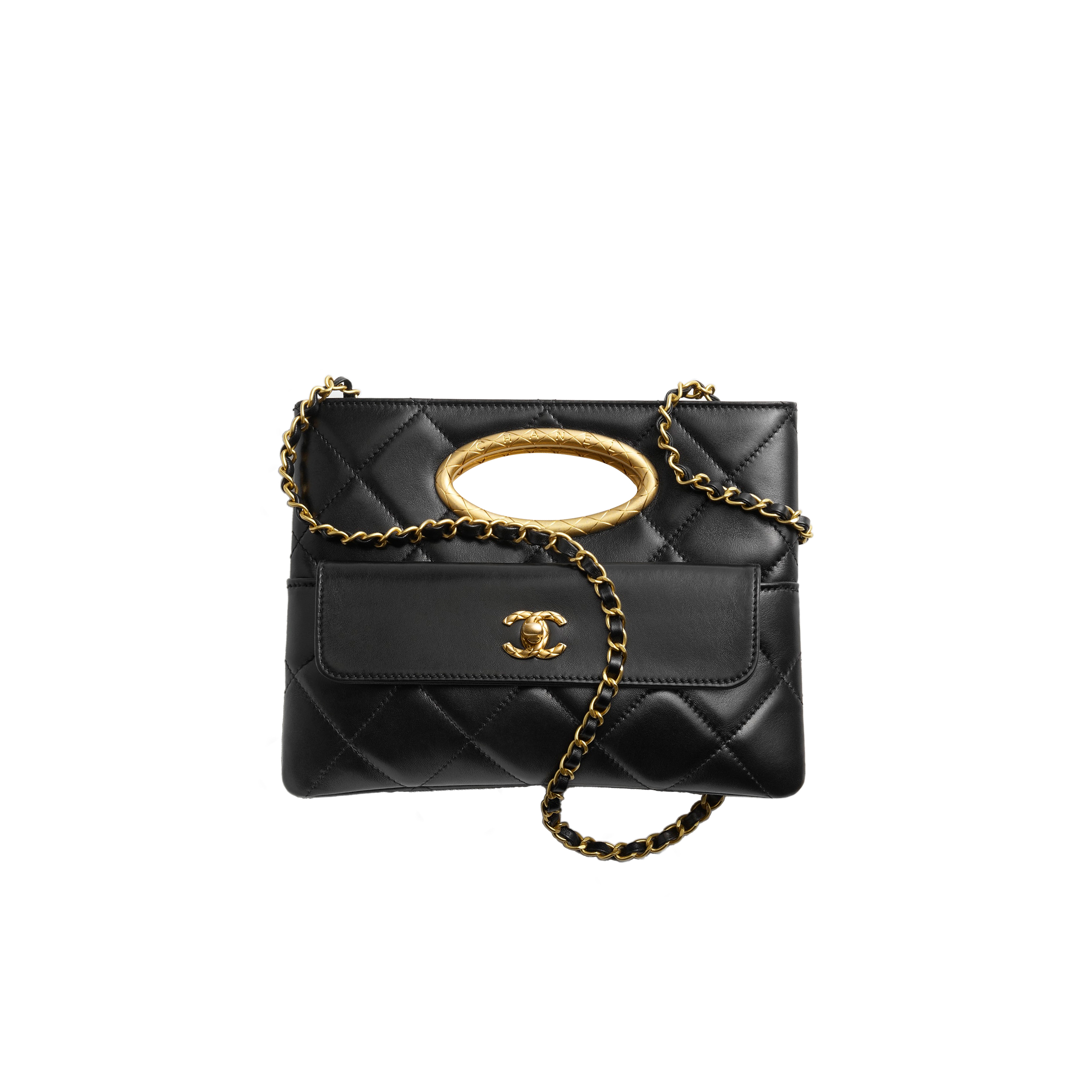 CHANEL MASTER CLUTCH LAMBSKIN & GOLD-TONE METALBLACK AS5038 (25*19*3cm)